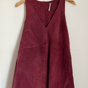 Free People Rich Wine 100% Cow Suede Dress